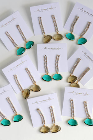 St Armands Designs of Sarasota - Emerald Swingy Diamond Drops
