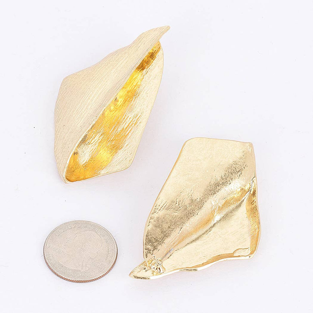 Gold Plated Abstract Metal Earring