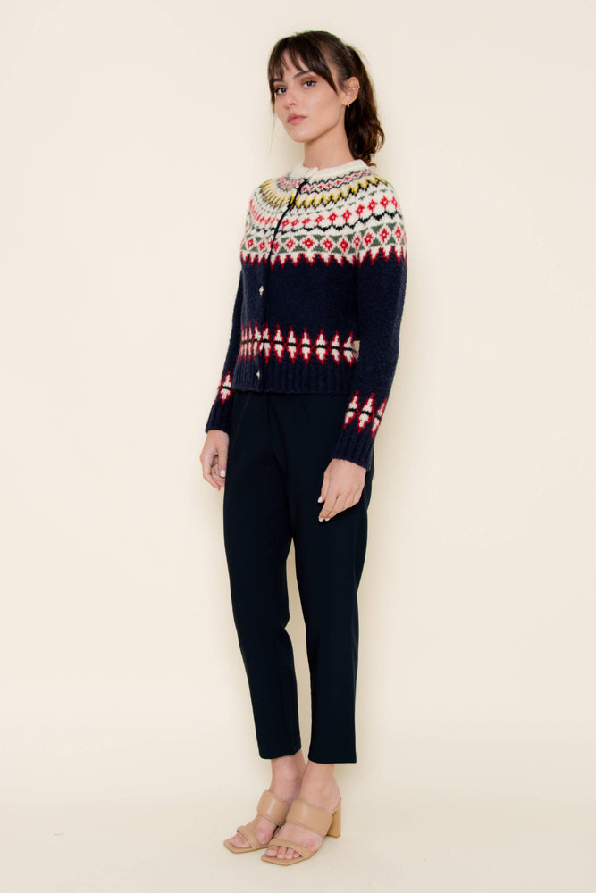 Fair Isle Knit Sweater Cardigan