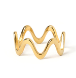 HoopLa Style - Zig Zag - Wave Stacking Steel 114K Band Ring: 6