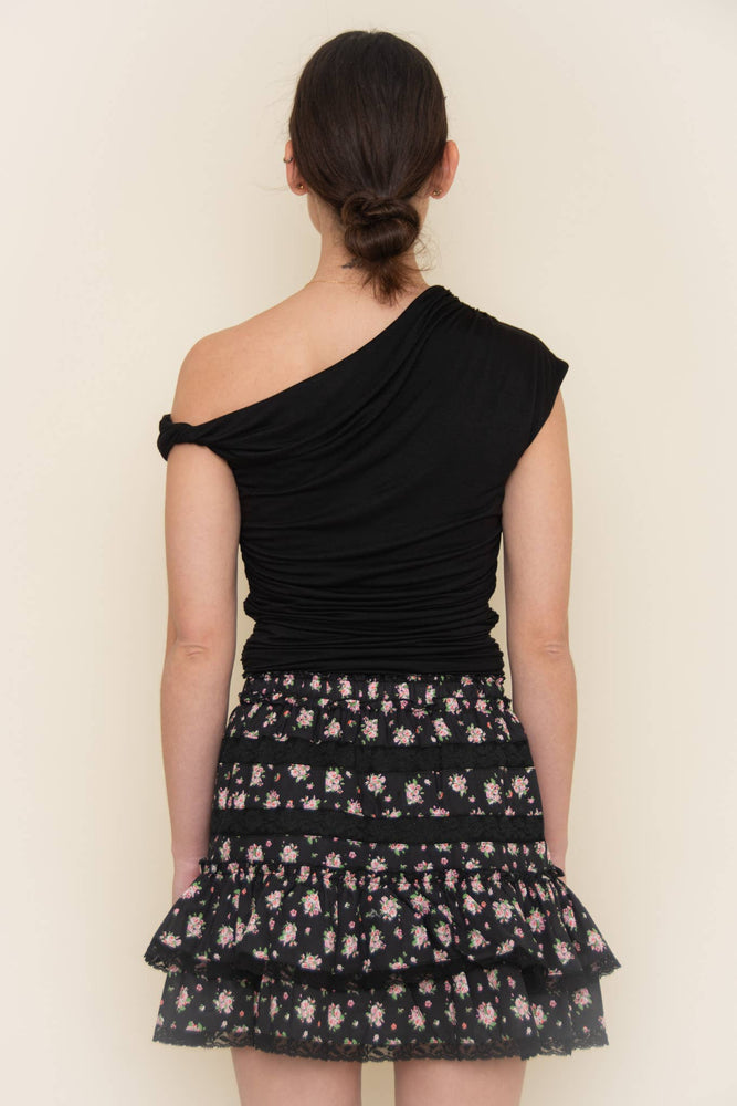 Black Twist Knit Top