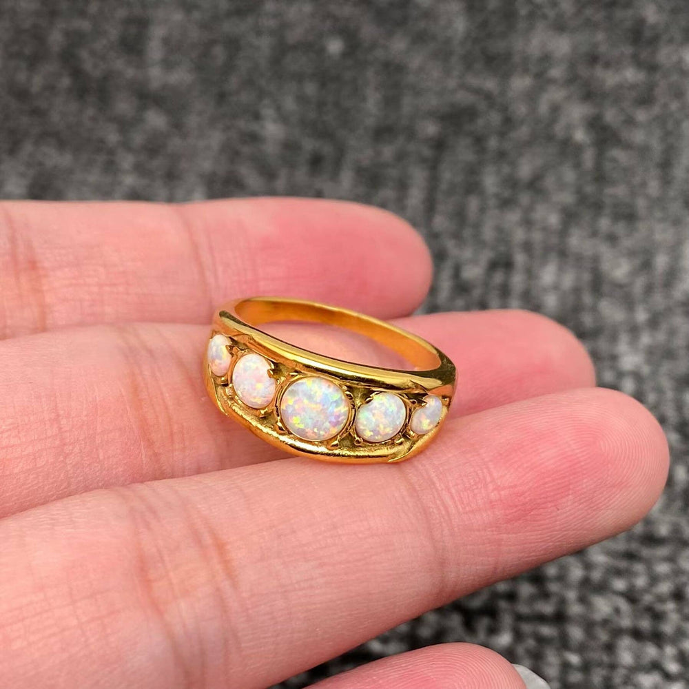 5 Opal 18K Gold Plated Ring