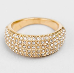 HoopLa Style - Dome Pavé Ring- Steel 14K: Gold / 8