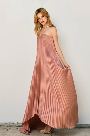 Moonglade Pleated Maxi Column Dress