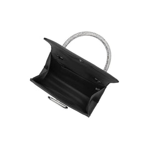 Melie Bianco - Sadie Black Satin Top Handle Bag