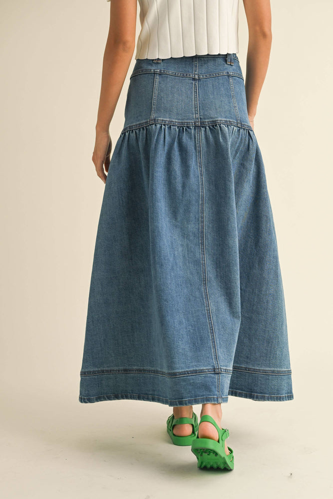 Buttondown Boho Denim Skirt