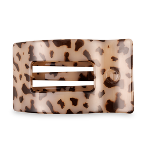 TELETIES - Flat Rectangle Hair Clip | Large | Blonde Tortoise