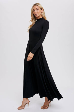 Classic Black Knit Maxi Dress