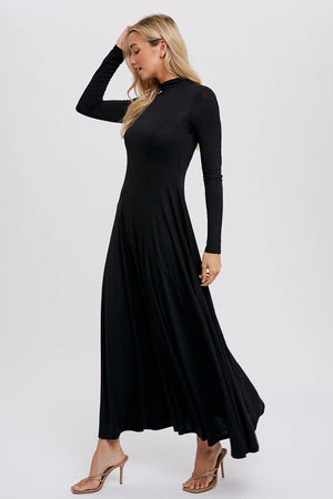 Classic Black Knit Maxi Dress