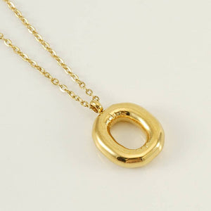 Bubble Shape Initial Pendant Necklace
