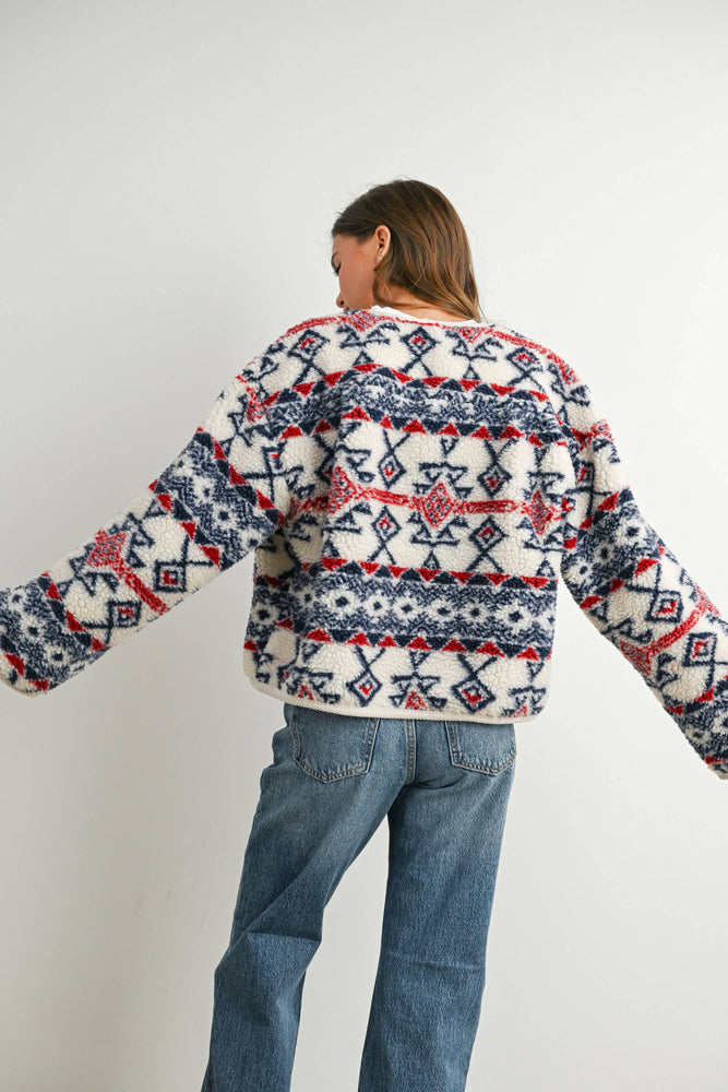 Cordoury and Fleece Long Sleeve Jacket