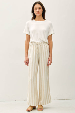 Striped Linen Pants: Natural
