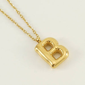 Bubble Shape Initial Pendant Necklace