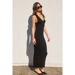 Black Collared Maxi Light Knit Dress