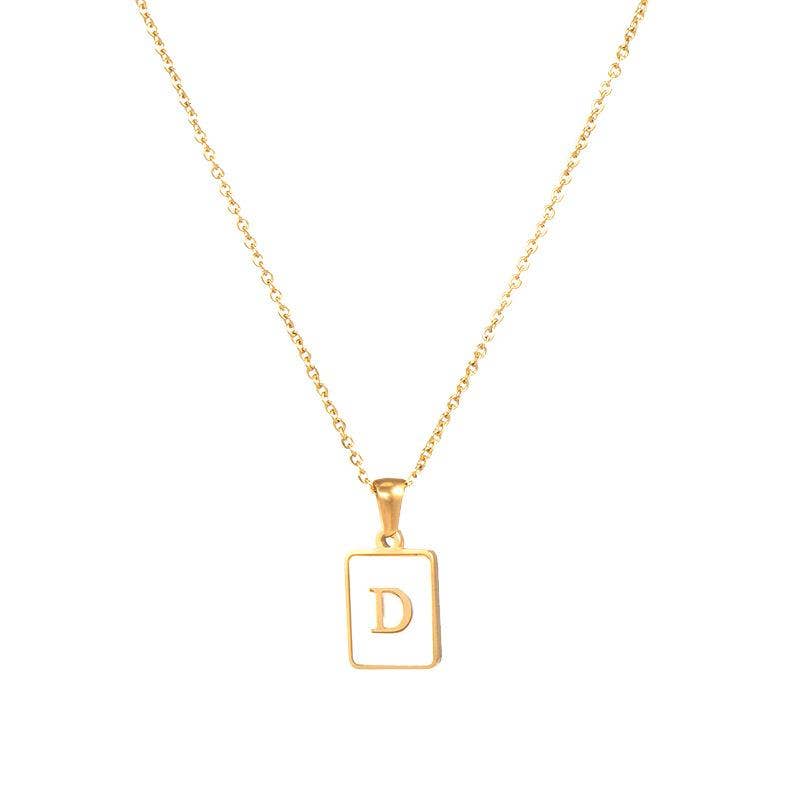 Square Initial Necklace