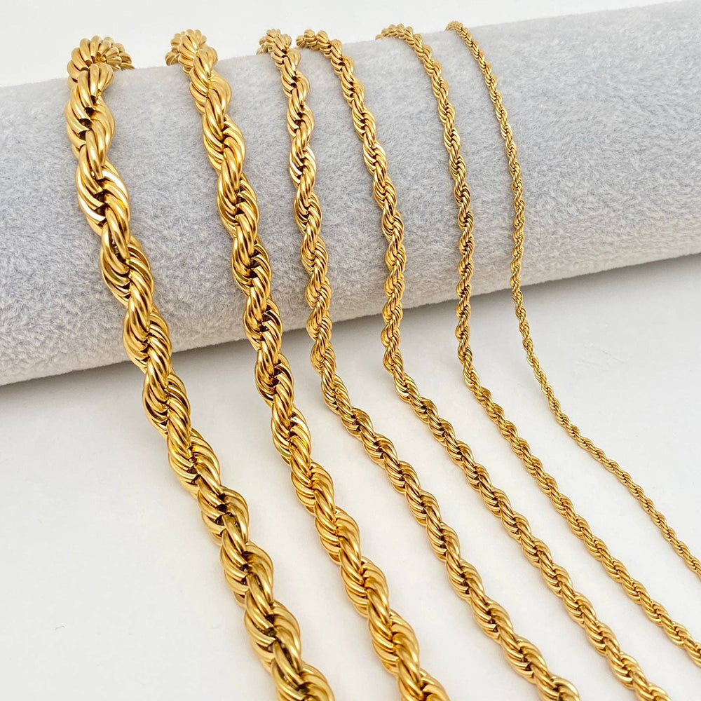 18K Gold-plated Twists Shape Chain