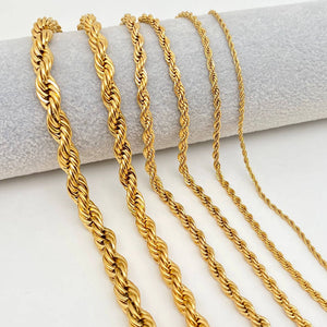 18K Gold-plated Twists Shape Chain