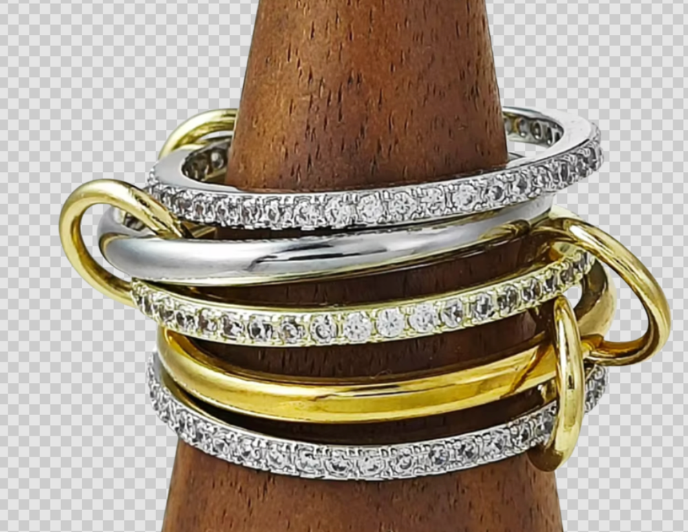 HoopLa - New Multi Band Eternity Ring -stacking bands- STEEL-sized: 5 / 8