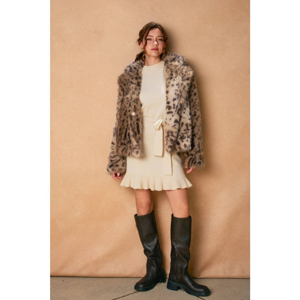 Wanderroot Leopard Fur Jacket