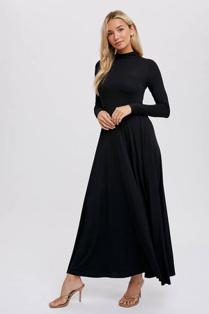 Classic Black Knit Maxi Dress