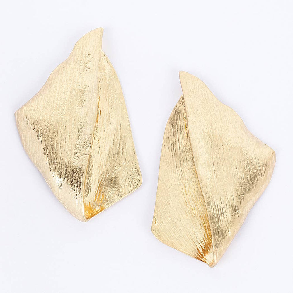 Gold Plated Abstract Metal Earring