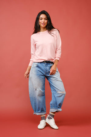 Pink Cashmere Blend Crew Sweater