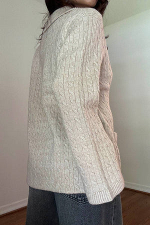 Oatmeal Cable Knit Cardigan