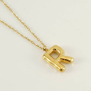 Bubble Shape Initial Pendant Necklace