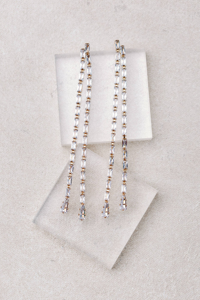 St Armands Designs of Sarasota - Swingy Diamond Tennis Duster Earrings
