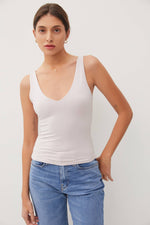 Basic V-Neck Tank: White