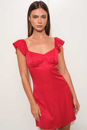 Flutter Me Red Mini Dress