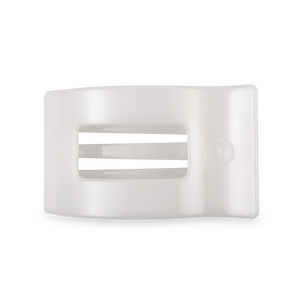 TELETIES - Flat Rectangle Hair Clip | Medium | Coconut White