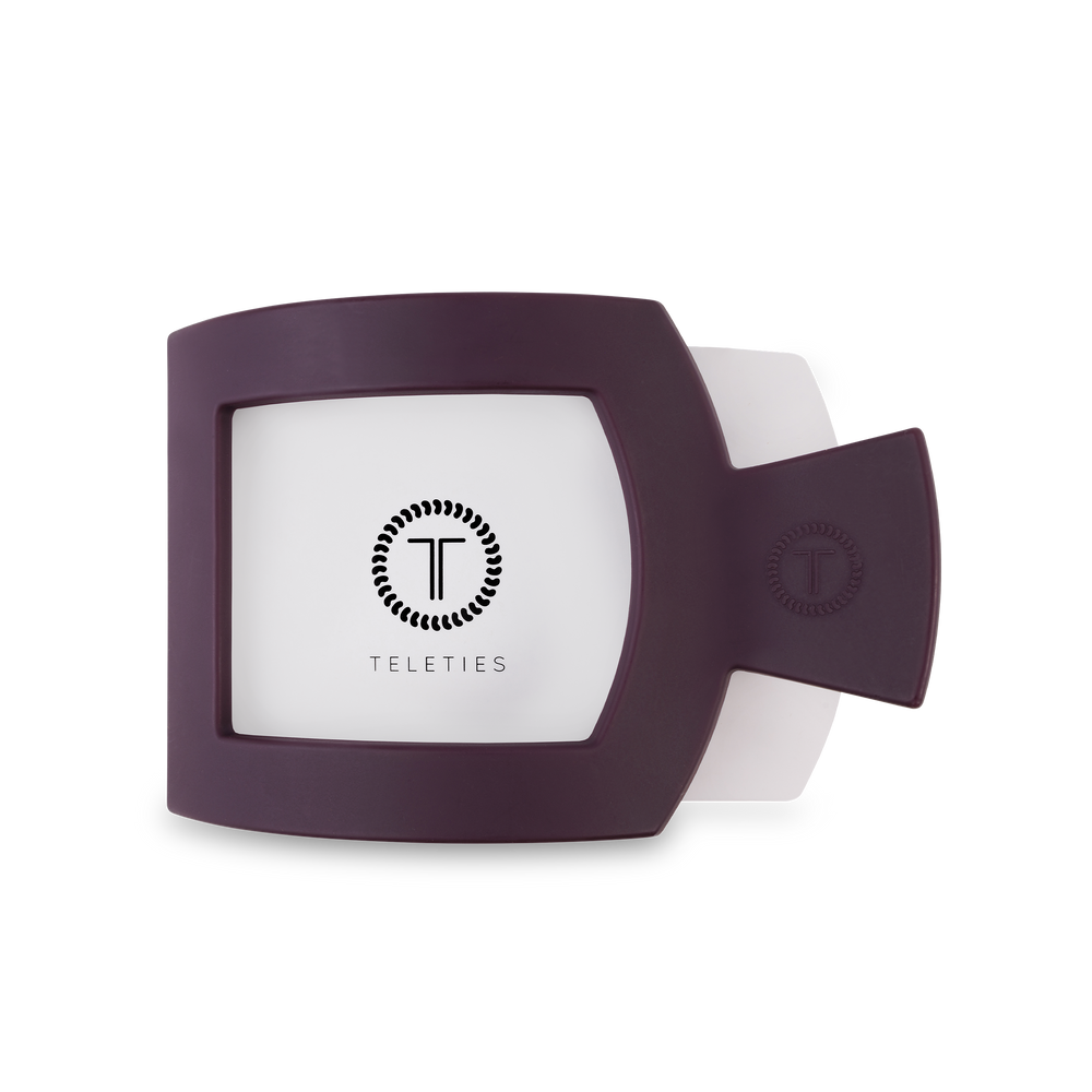 TELETIES - Square Flat Hair Clip | Large|  Burgundy Bliss