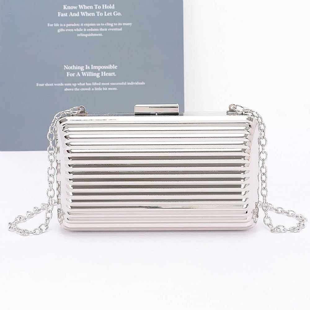 Metal Case Clutch: Silver
