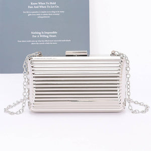 Metal Case Clutch: Silver