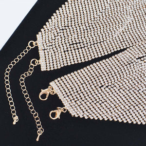 Silver Rhinestone Layered Necklace