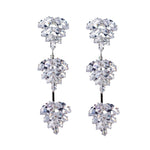 St Armands Designs of Sarasota - Silver Palm Diamond Drop Earrings