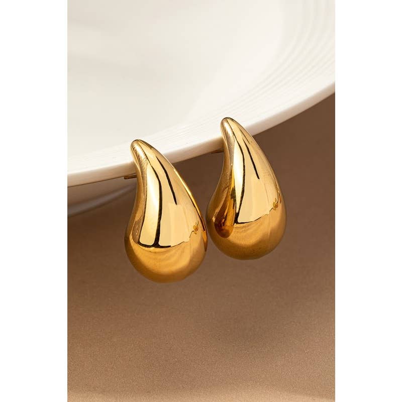 Large gold discount teardrop earrings