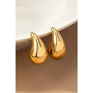 Gold Teardrop Large Earrings