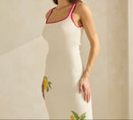 Lemon Embroidered Sweater Dress