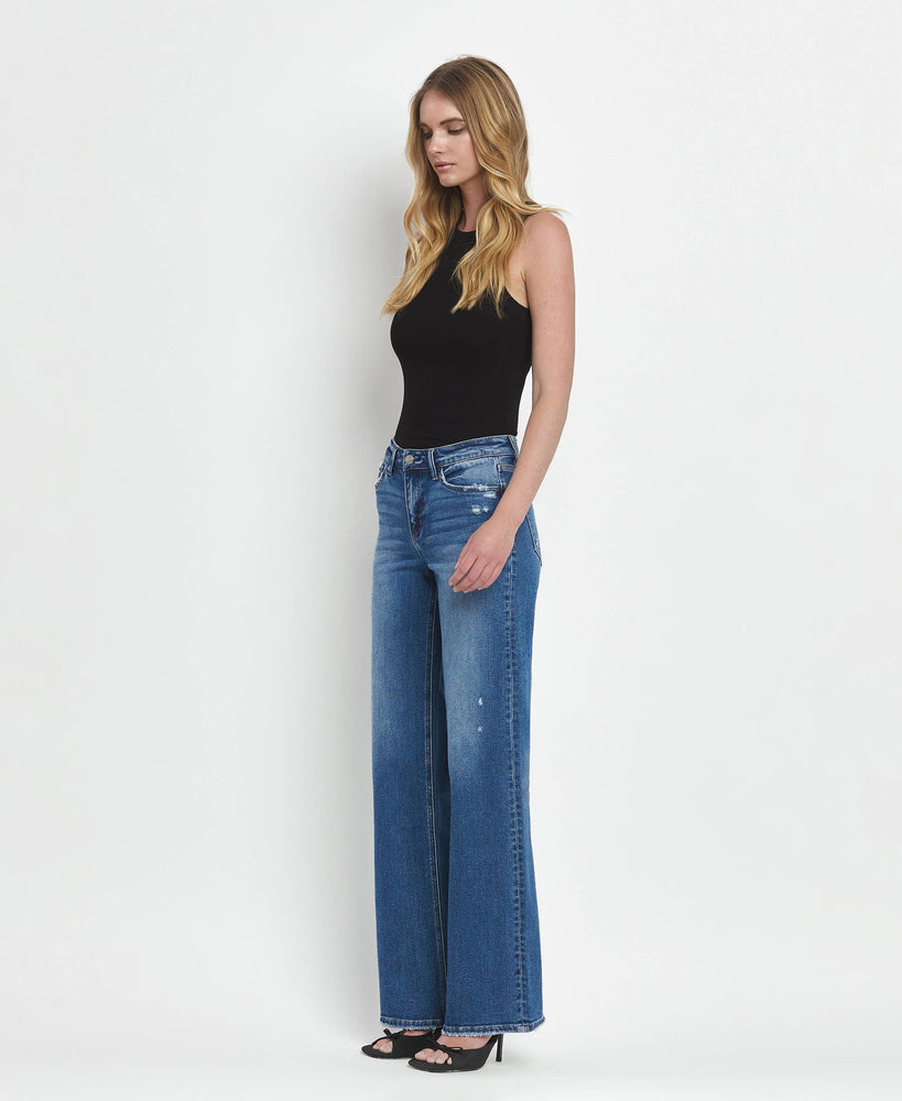 Mid Rise Wide Leg Jeans