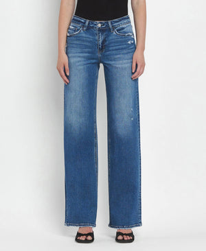 Mid Rise Wide Leg Jeans