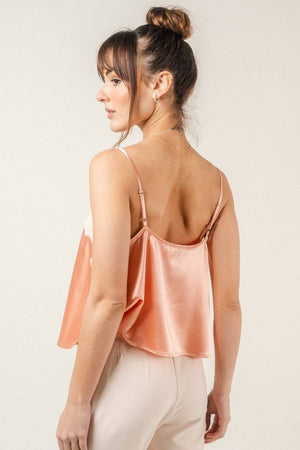 Peach Lace Slip Top
