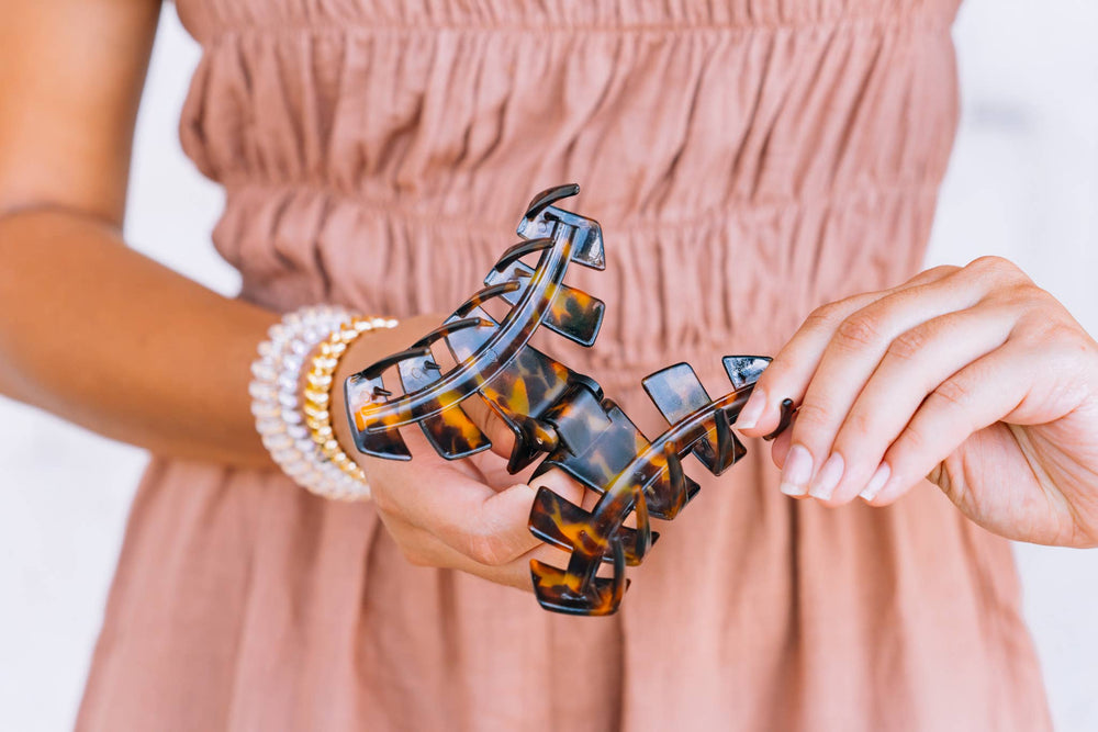 TELETIES - Classic Hair Clip | Large | Tortoise