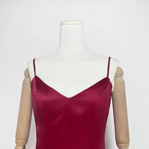 Burgundy Rosette Mini Dress