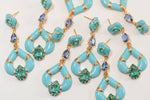 St Armands Designs of Sarasota - Aegean Dream Crystal Turquoise Teardrop Statement Earrings