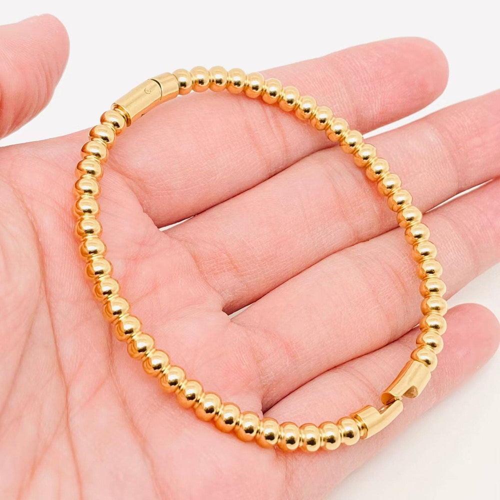 4mm Beads Snap Bangle