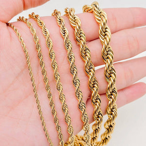 18K Gold-plated Twists Shape Chain