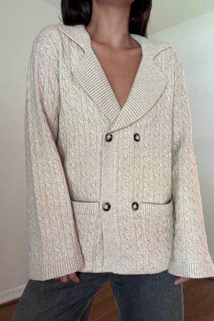 Oatmeal Cable Knit Cardigan