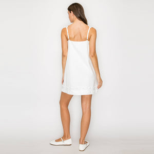 Lovely White Daisy Mini Dress